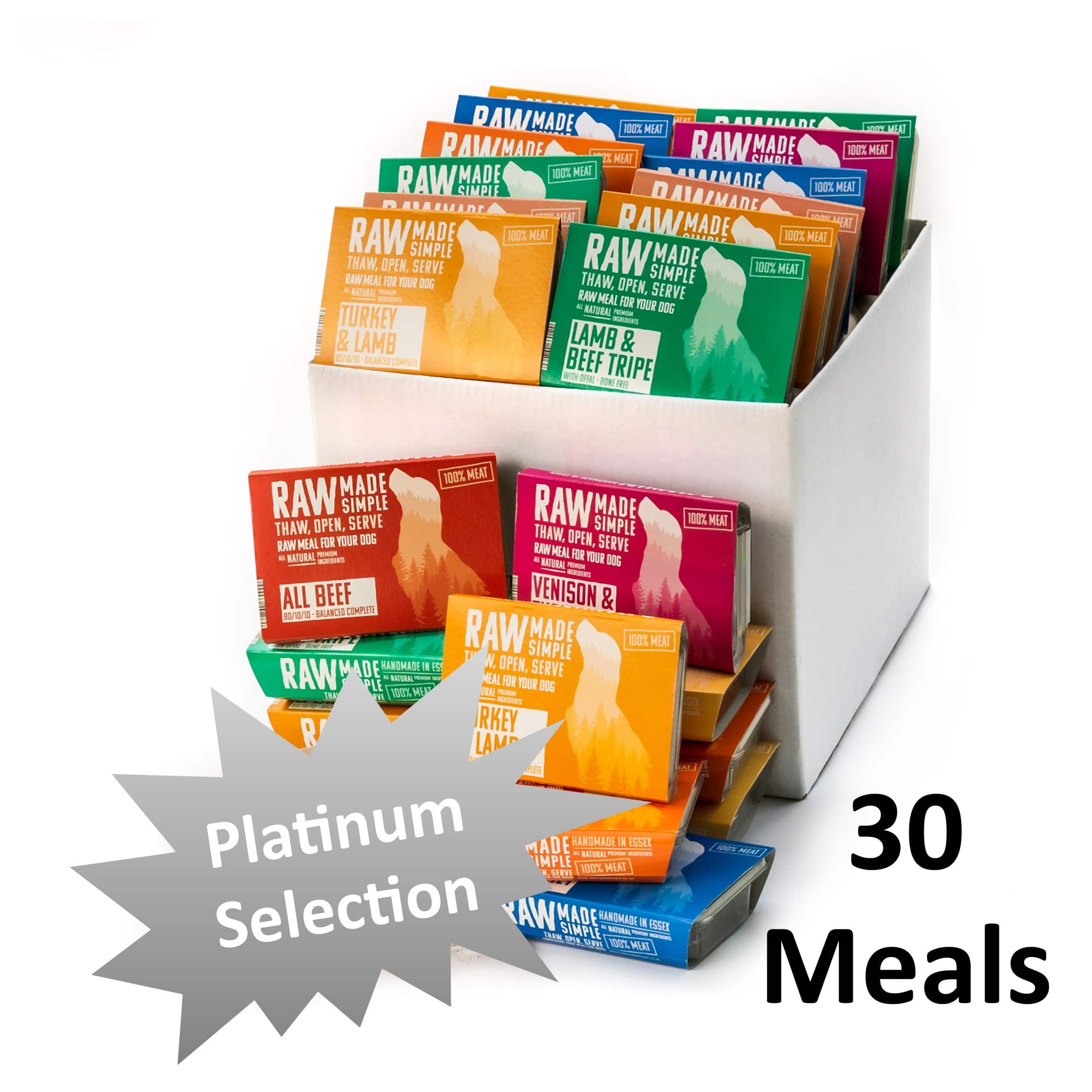 Raw Made Simple Raw Dog Food Subscriptions Platinum Selection Hamper 30 Meals Raw Dog Food complete meals